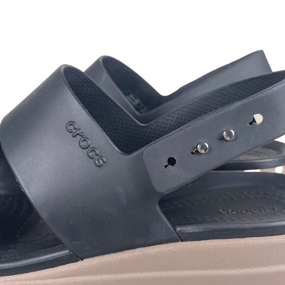 Crocs Brooklyn Low Wedge Sandals Size 6 "Runs Small" Black Mushroom Platform EUC - Picture 10 of 16